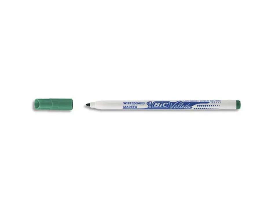 Marqueur bic velleda 1721 effaçable pointe ogive 1mm encre alcool sans odeur corps plastique vert