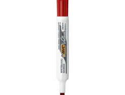 Marqueur bic velleda 1791 effaçable pointe biseautée tracé 2/5mm corps plastique encre cétone rouge