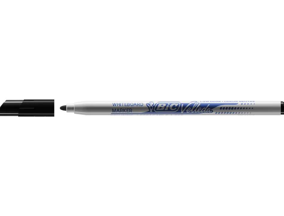 Marqueur bic velleda 1721 effaçable pointe ogive 1mm encre alcool sans odeur corps plastique noir