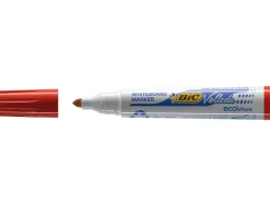 Marqueur bic velleda 1701 effaçable pointe ogive tracé 1.5mm encre base alcool inodore corps plastique rouge