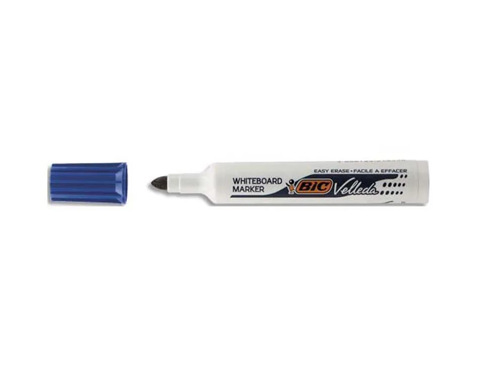 Marqueur bic velleda 1711 effaçable pointe ogive tracé 2mm corps plastique encre cétone bleu