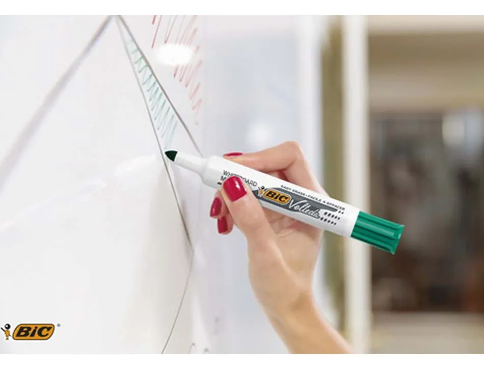 Marqueur bic velleda 1711 effaçable pointe ogive tracé 2mm corps plastique encre cétone bleu