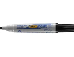Marqueur bic velleda 1751 effaçable pointe biseautée tracé 2/5mm encre base alcool inodore corps plastique noir