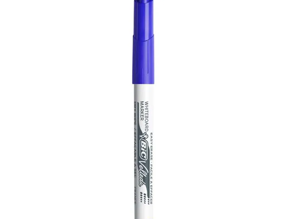 Marqueur bic velleda 1741 effaçable pointe ogive tracé 2mm encre cétone format stylo grande longévité pochette 4 unités