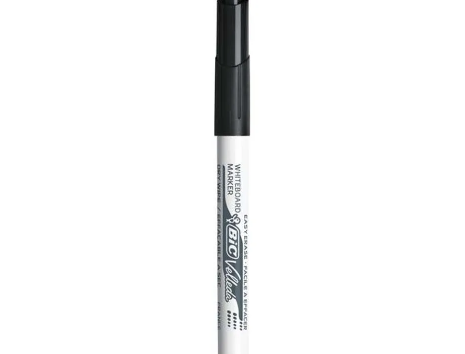 Marqueur bic velleda 1741 effaçable pointe ogive tracé 2mm encre cétone format stylo grande longévité pochette 4 unités