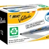 Marqueur bic velleda 1701 effaçable pointe ogive tracé 1-5mm encre base alcool inodore corps plastique noir
