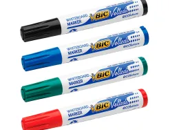 Marqueur bic velleda 1701 effaçable pointe ogive tracé 1-5mm encre base alcool inodore corps plastique noir