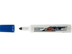 Marqueur bic velleda 1791 effaçable pointe biseautée tracé 2/5mm corps plastique encre cétone bleu