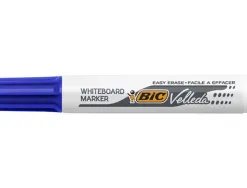 Marqueur bic velleda 1791 effaçable pointe biseautée tracé 2/5mm corps plastique encre cétone bleu