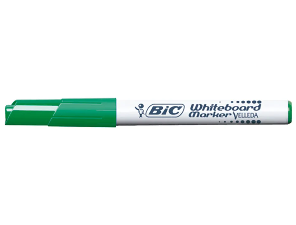 Marqueur bic velleda 1741 effaçable pointe ogive tracé 2mm encre cétone format stylo grande longévité vert