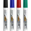 Marqueur bic velleda 1791 effaçable pointe biseautée tracé 2/5mm corps plastique encre cétone boîte 4 unités