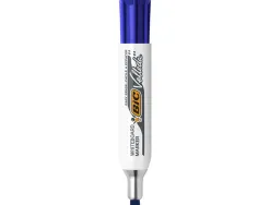 Marqueur bic velleda 1781 effaçable pointe biseautée 2mm écriture 3/5mm encre cétone corps métal capuchon ventilé bleu