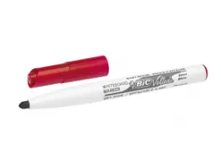 Marqueur bic velleda 1741 effaçable pointe ogive tracé 2mm encre cétone format stylo grande longévité rouge