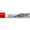 Marqueur bic velleda 1781 effaçable pointe biseautée 2mm écriture 3/5mm encre cétone corps métal capuchon ventilé rouge
