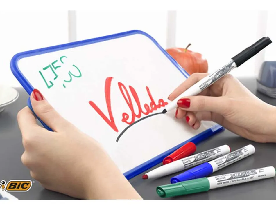 Marqueur bic velleda 1741 effaçable pointe ogive moyenne couleur bleu pack de 47 + 3 offerts