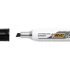 Marqueur bic velleda 1781 effaçable pointe biseautée 2mm écriture 3/5mm encre cétone corps métal capuchon ventilé noir