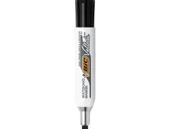 Marqueur bic velleda 1781 effaçable pointe biseautée 2mm écriture 3/5mm encre cétone corps métal capuchon ventilé noir