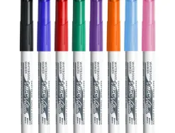 Marqueur bic velleda 1741 effacable pointe ogive encre base alcool inodore 8 coloris assortis medium classpack 60