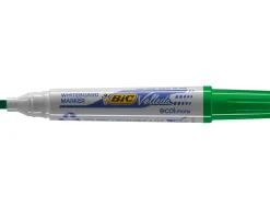 Marqueur bic velleda 1751 effaçable pointe biseautée tracé 2/5mm encre base alcool inodore corps plastique vert