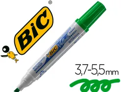 Marqueur bic velleda 1751 effaçable pointe biseautée tracé 2/5mm encre base alcool inodore corps plastique vert