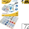 Marqueur bic velleda 1721 effaçable pointe ogive 1mm encre alcool sans odeur corps plastique coffret scolaire 72 feutres