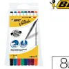 Marqueur bic velleda 1721 effaçable pointe ogive 1mm encre alcool sans odeur corps plastique pochette 8 unités