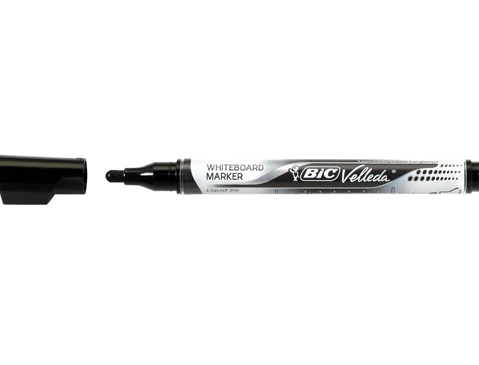 Marqueur bic velleda pocket effaçable pointe ogive tracé 3mm encre liquide base alcool format poche noir