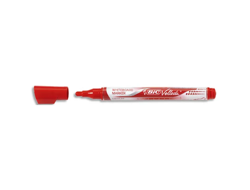 Marqueur bic velleda pocket effaçable pointe ogive tracé 3mm encre liquide base alcool format poche rouge