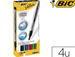 Marqueur bic velleda pocket effaçable pointe ogive tracé 3mm encre liquide format poche coloris standards boîte 4u