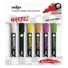 Marqueur darwi marbel universel pointe ronde medium 4mm coloris assortis fluo set 6 unites