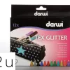 Marqueur darwi tex glitter pour tissus pointe 2mm coloris assortis set 12 unites