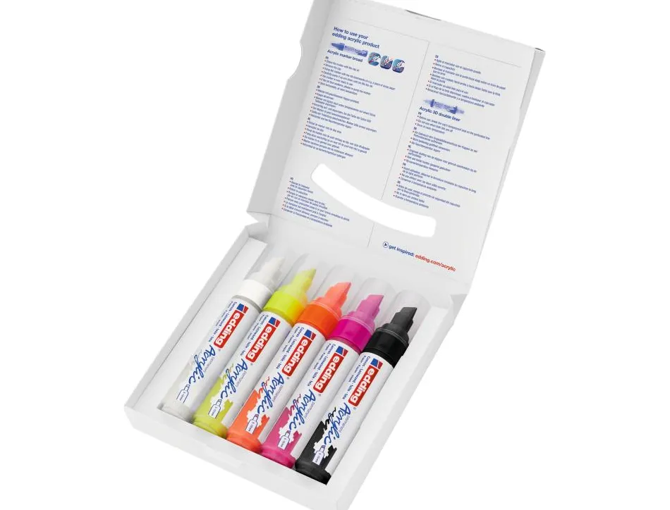 Marqueur edding 5000 boite de 5 couleurs assortis