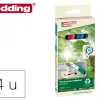 Marqueur edding 21 ecoline permanent rechargeable pointe ogive 1,5/3mm coloris assortis pack 4 unites