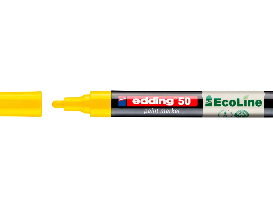 Marqueur edding 50 ecoline peinture base eau pointe ogive 2/3mm coloris jaune