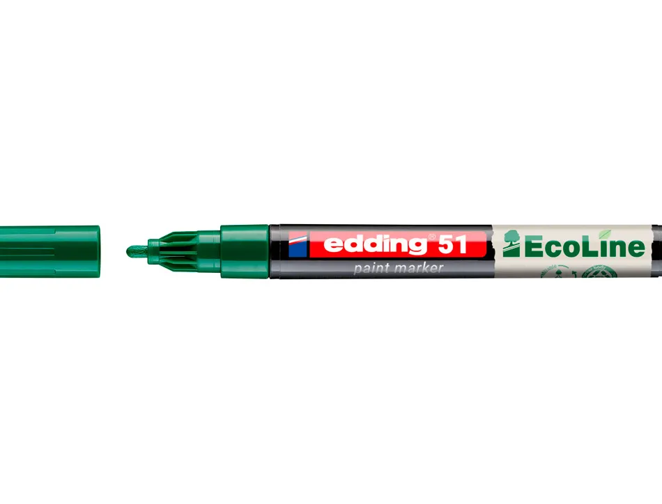 Marqueur edding 51 ecoline peinture base eau pointe ogive 1/2mm coloris vert