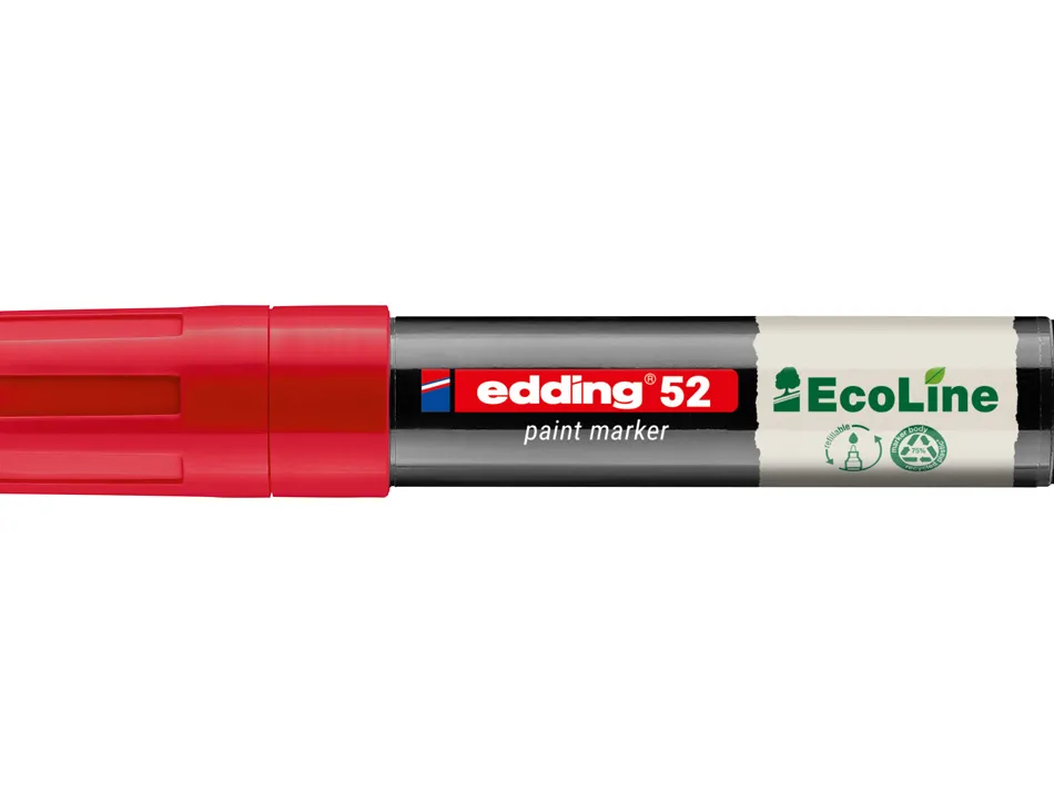 Marqueur edding 55 ecoline peinture base eau pointe biseautee 4/15mm coloris rouge