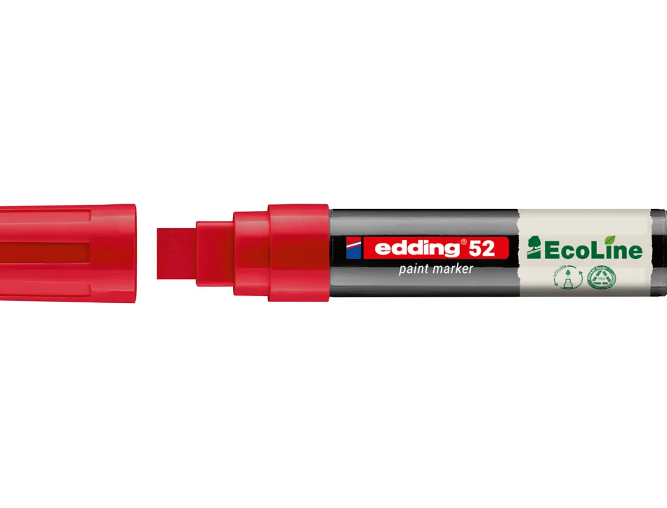 Marqueur edding 55 ecoline peinture base eau pointe biseautee 4/15mm coloris rouge