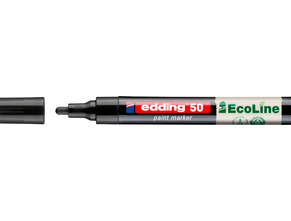 Marqueur edding 50 ecoline peinture base eau pointe ogive 2/3mm coloris noir