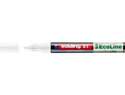 Marqueur edding 51 ecoline peinture base eau pointe ogive 1/2mm coloris blanc