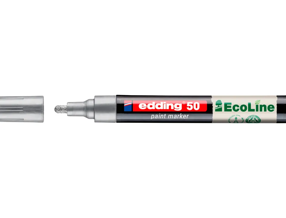 Marqueur edding 50 ecoline peinture base eau pointe ogive 2/3mm coloris argent