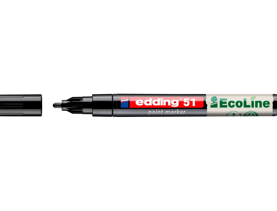Marqueur edding 51 ecoline peinture base eau pointe ogive 1/2mm coloris noir