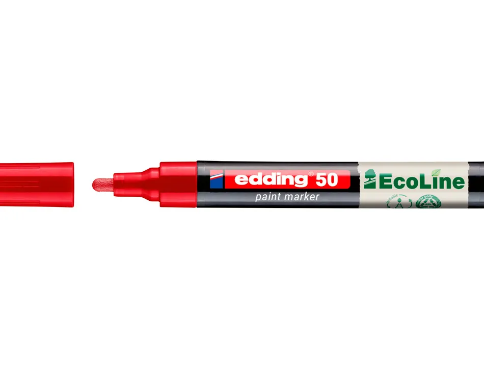 Marqueur edding 50 ecoline peinture base eau pointe ogive 2/3mm coloris rouge