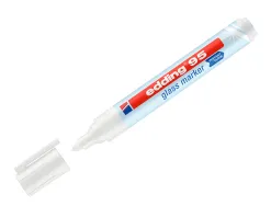 Marqueur edding 95 pour verre pointe ronde trace 1,5 a 3mm coloris blanc