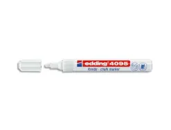 Marqueur edding craie liquide e-4095 fenêtre ardoise verre pointe ogive 2/3mm coloris blanc