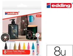 Marqueur edding e-750 peinture brillante couvrante verre metal plastique papier couche pointe moyenne - 8un