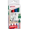 Marqueur edding e660 tableau blanc rechargeable pointe ogive tracé 1.5/3mm encre cap-off non toxique pochette 4 unités