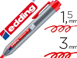 Marqueur edding e12 tableau blanc rétractable rechargeable pointe ogive 1.5/3mm effaçable à sec coloris rouge