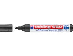Marqueur edding e660 tableau blanc rechargeable pointe ogive tracé 1.5/3mm encre cap-off pigmentée non toxique noir