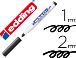 Marqueur edding e661 tableau blanc pointe fine ogive 1/2mm résistante corps plastique encre cap-off faible odeur noir