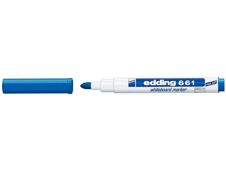 Marqueur edding e661 tableau blanc pointe fine ogive 1/2mm résistante corps plastique encre cap-off faible odeur bleu